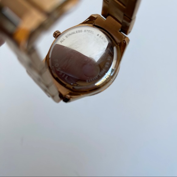 Fossil rose gold chronograph watch diamond accents - Picture 5 of 7